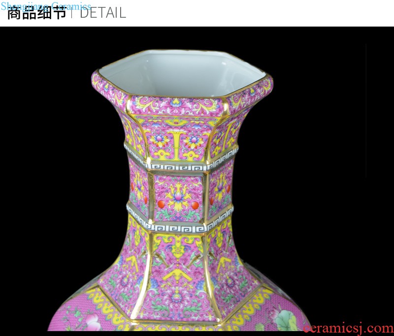 Cixin qiu - yun jingdezhen ceramics celebrity hand-painted powder enamel vase boutique sitting room home rich ancient frame adornment furnishing articles