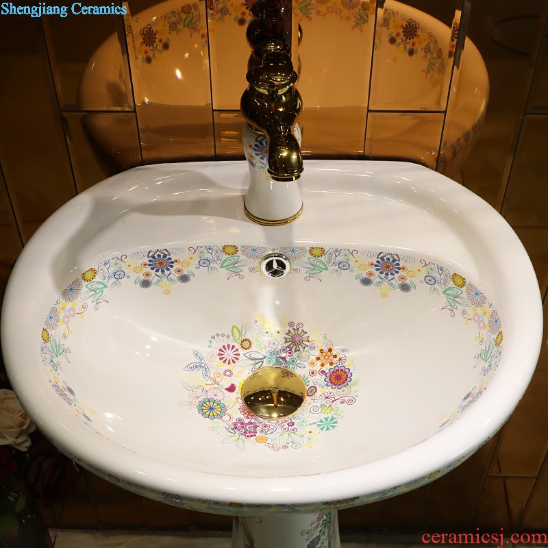 Gold cellnique Jingdezhen ceramic basin art basin stage basin sink sink basin small size