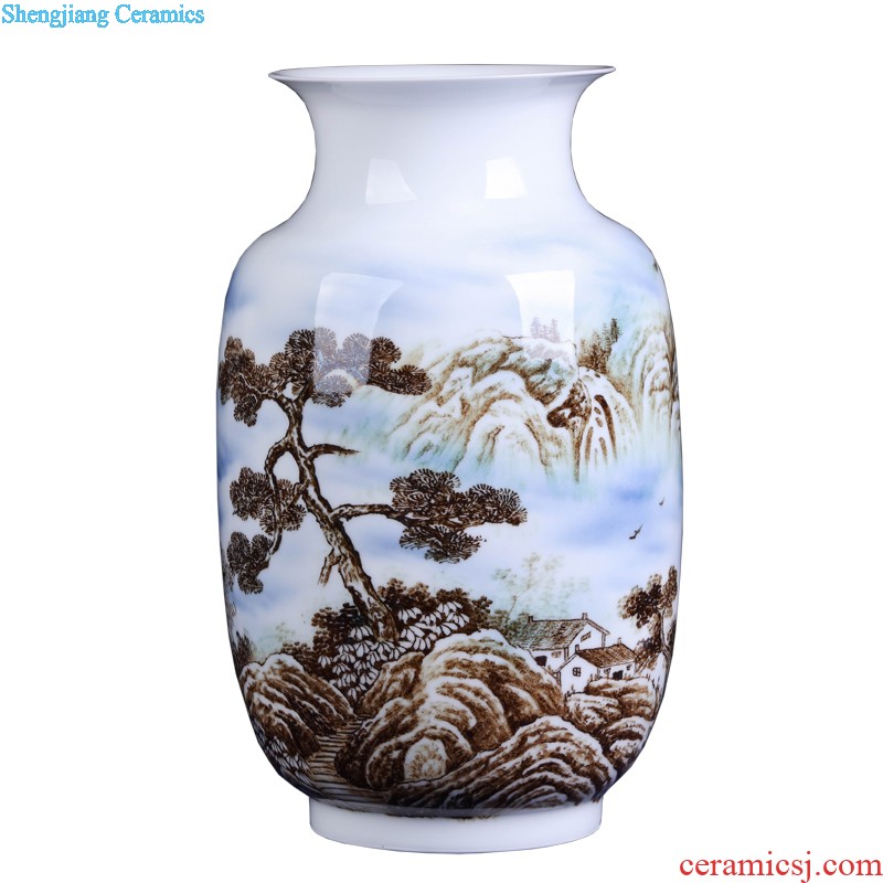 Jingdezhen ceramics flower decorations Teacher writing poems mei Chinese TV cabinet sitting room porch place