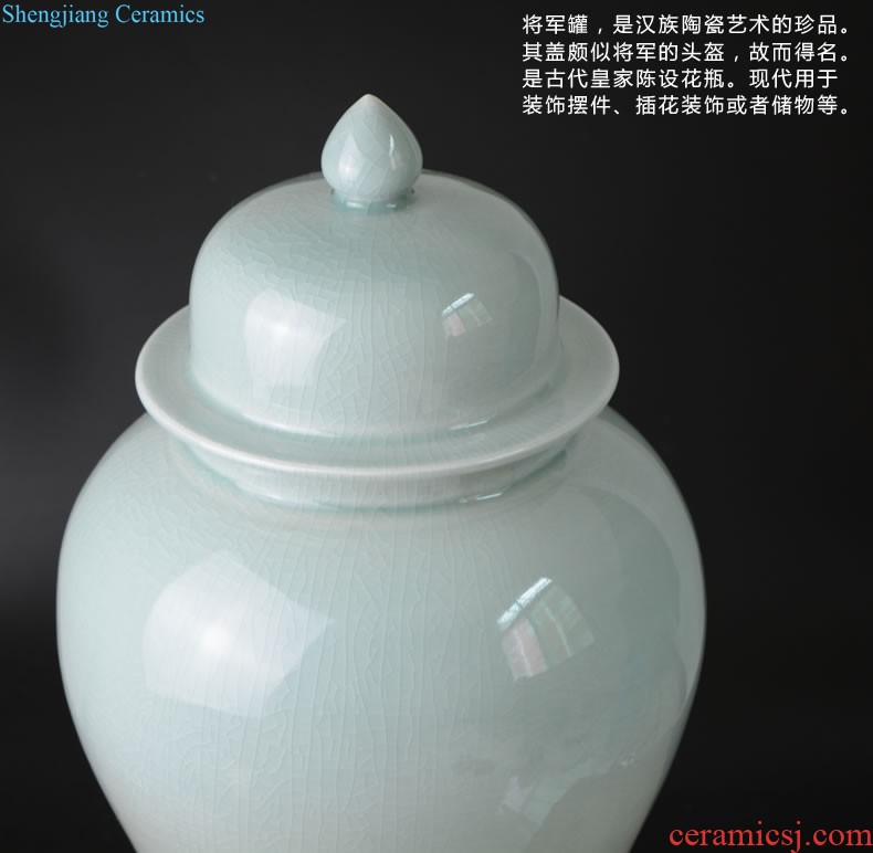 New Chinese zen ceramic vase dry flower is placed sitting room simulation flower arrangement table, TV ark household soft adornment