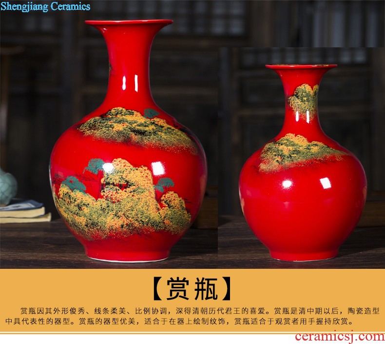 Z038 imitation of jingdezhen ceramics kiln crack glaze dragon vase flower arranging the sitting room of Chinese style household decorative furnishing articles