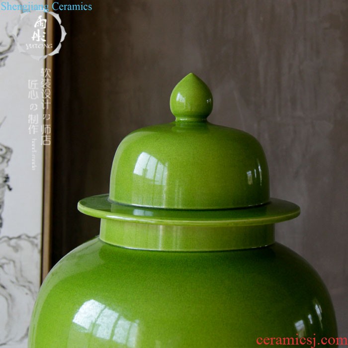 Rain tong home | jingdezhen ceramics gold-plated silver pot-bellied general tank storage tank manual home furnishing articles in the living room