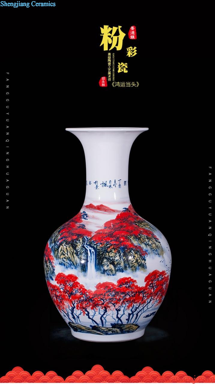 Antique porcelain qianlong pastel spring of the four seasons with vase home sitting room adornment is placed process of jingdezhen ceramics