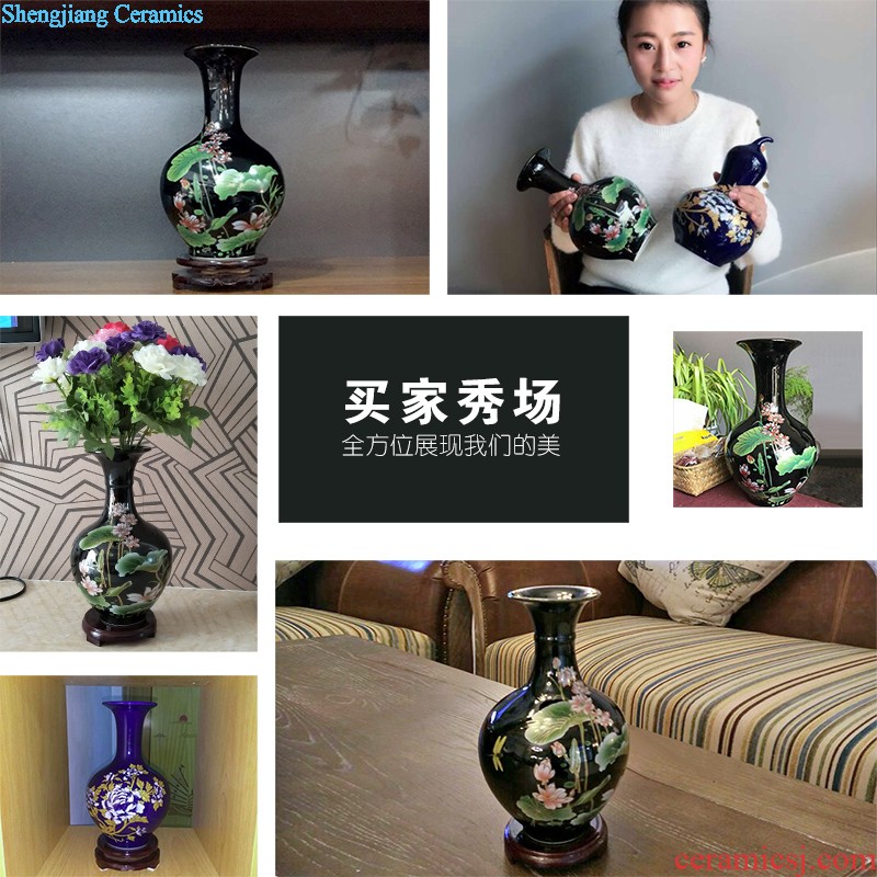 Jingdezhen ceramics furnishing articles hand-painted crane ShouYanNian hang dish sitting room of Chinese style household adornment sat dish TV ark