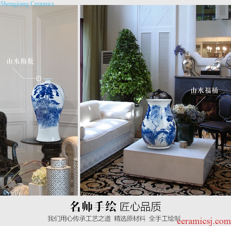 Jingdezhen porcelain of large vases, ceramic furnishing articles hand-painted new Chinese flower arranging large sitting room adornment ornament