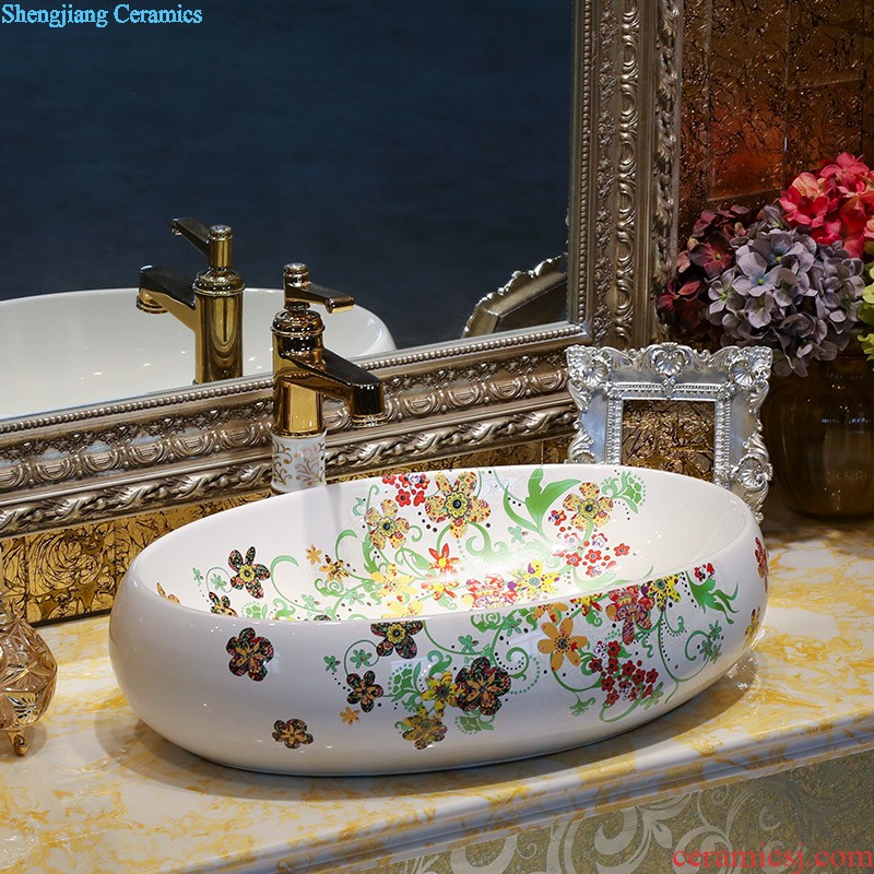 The package mail on bonsai, ceramic lavabo that defend bath lavatory basin art basin season blue gold rattan feather