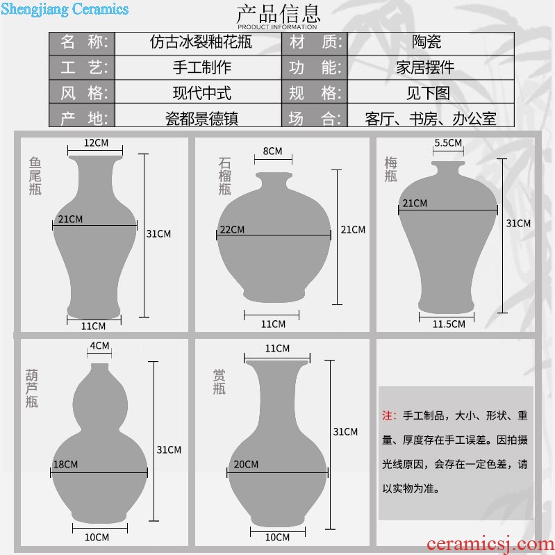 Insert large vases, pottery and porcelain of jingdezhen innovative new Chinese style of contemporary sitting room wine porch home decoration