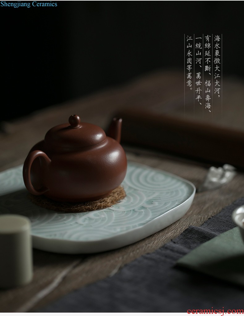 Get fair in hand-painted suit color glaze cup and a cup of tea sea jingdezhen ceramic kung fu tea tea table with zero