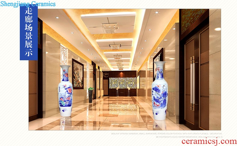 Jingdezhen ceramics hand-painted creative Chinese big vase home sitting room adornment is placed large landing crafts