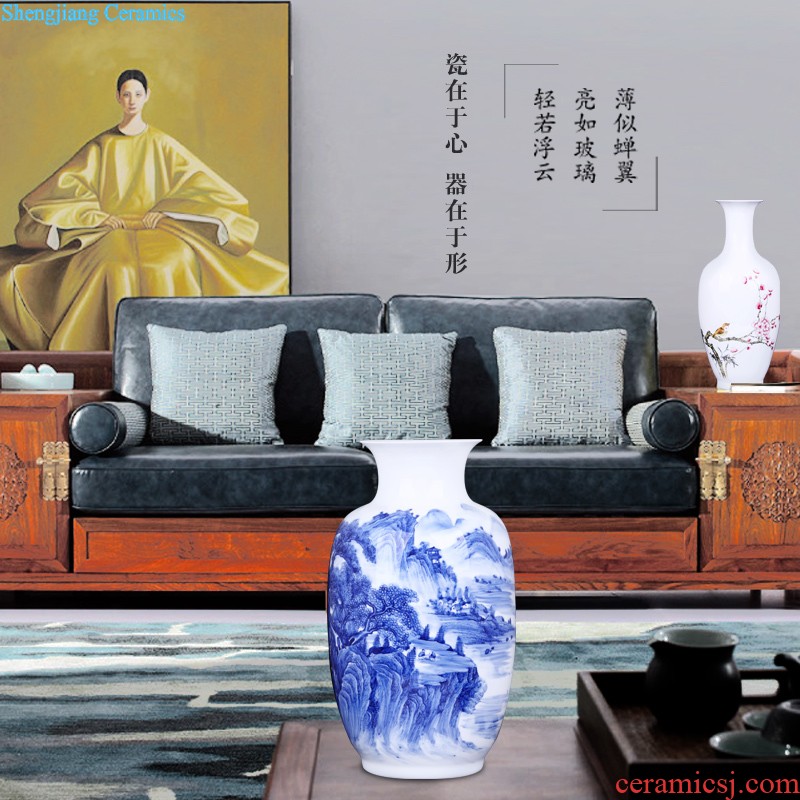 Jingdezhen porcelain furnishing articles Hand-painted ceramic vases, flower arrangement, new Chinese style living room TV ark adornment ornament