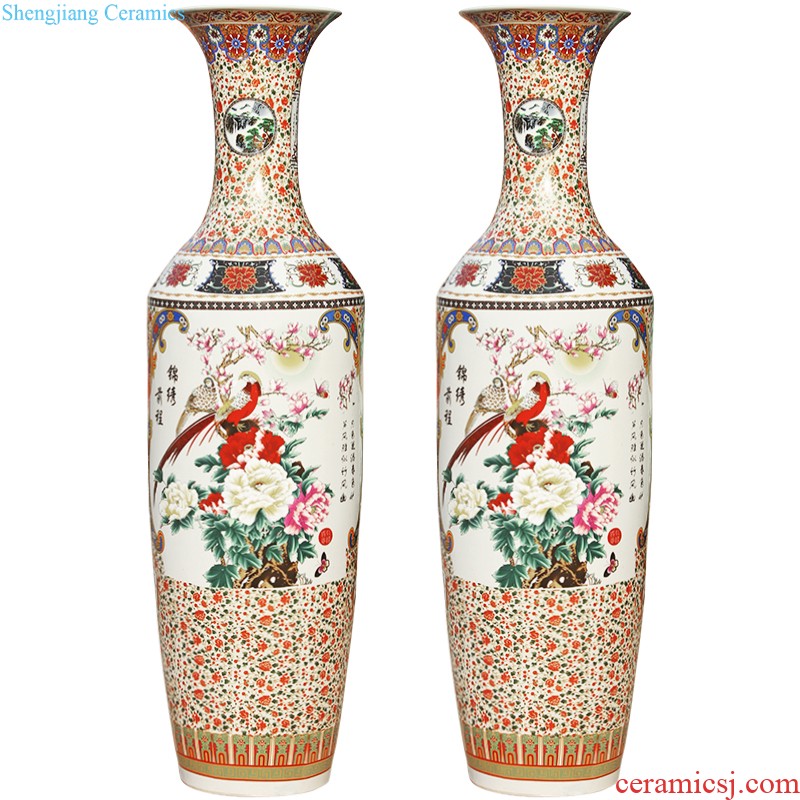 Hand-painted splendid was the French antique vase of blue and white porcelain of jingdezhen ceramics villa place large living room