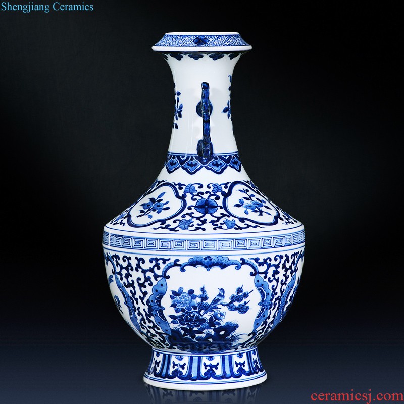 Jingdezhen ceramic flower arrangement of blue and white porcelain vase furnishing articles of Chinese style restoring ancient ways home sitting room TV ark adornment porcelain