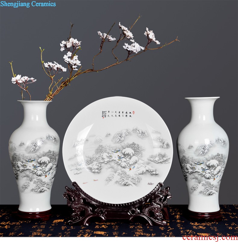 Jingdezhen ceramics fish tank Hand draw water lily bowl lotus lotus leaf frog turtle cylinder cylinder flowerpot furnishing articles hc - 113