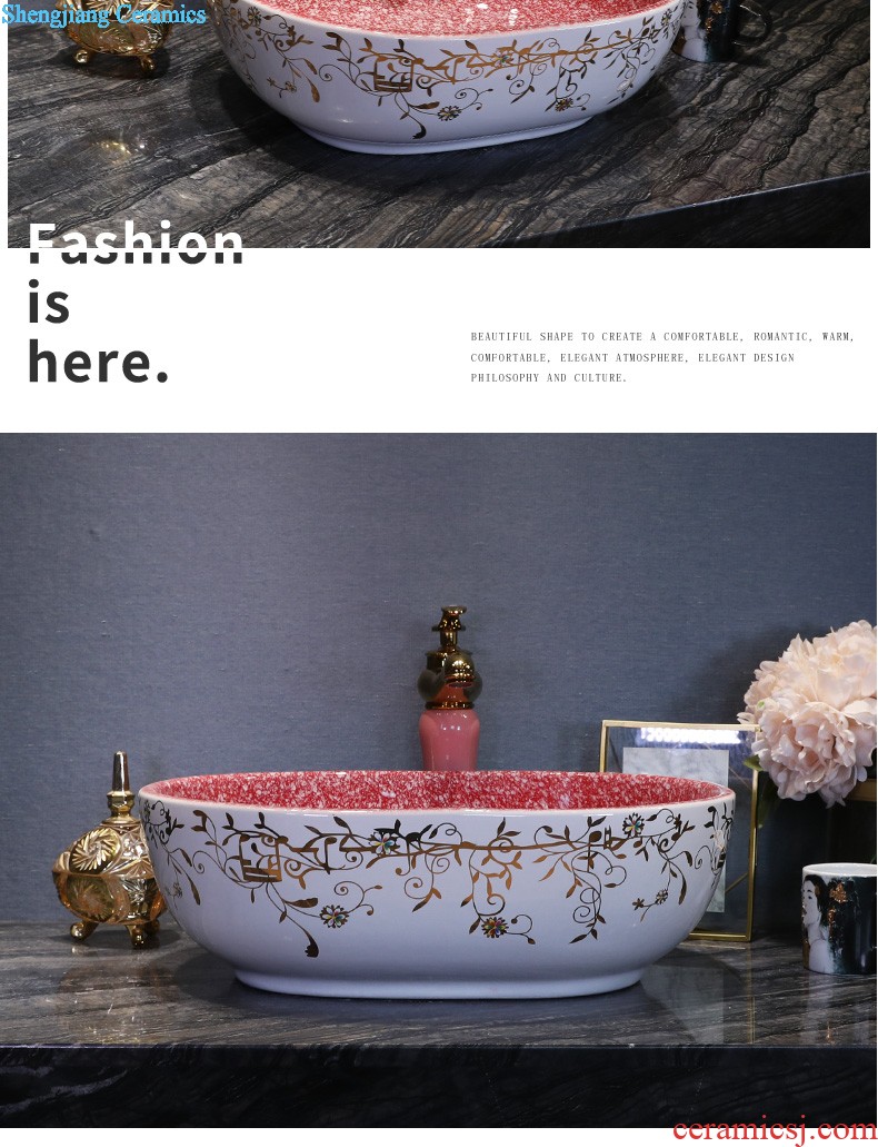 On the ceramic art basin sink basin of ellipse toilet wash gargle lavatory sink contracted household