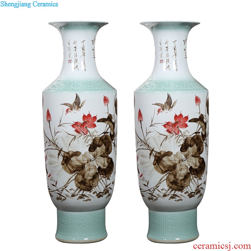 Jingdezhen ceramic furnishing articles large ground vase sitting room of Chinese style household decoration to the hotel porch TV ark process