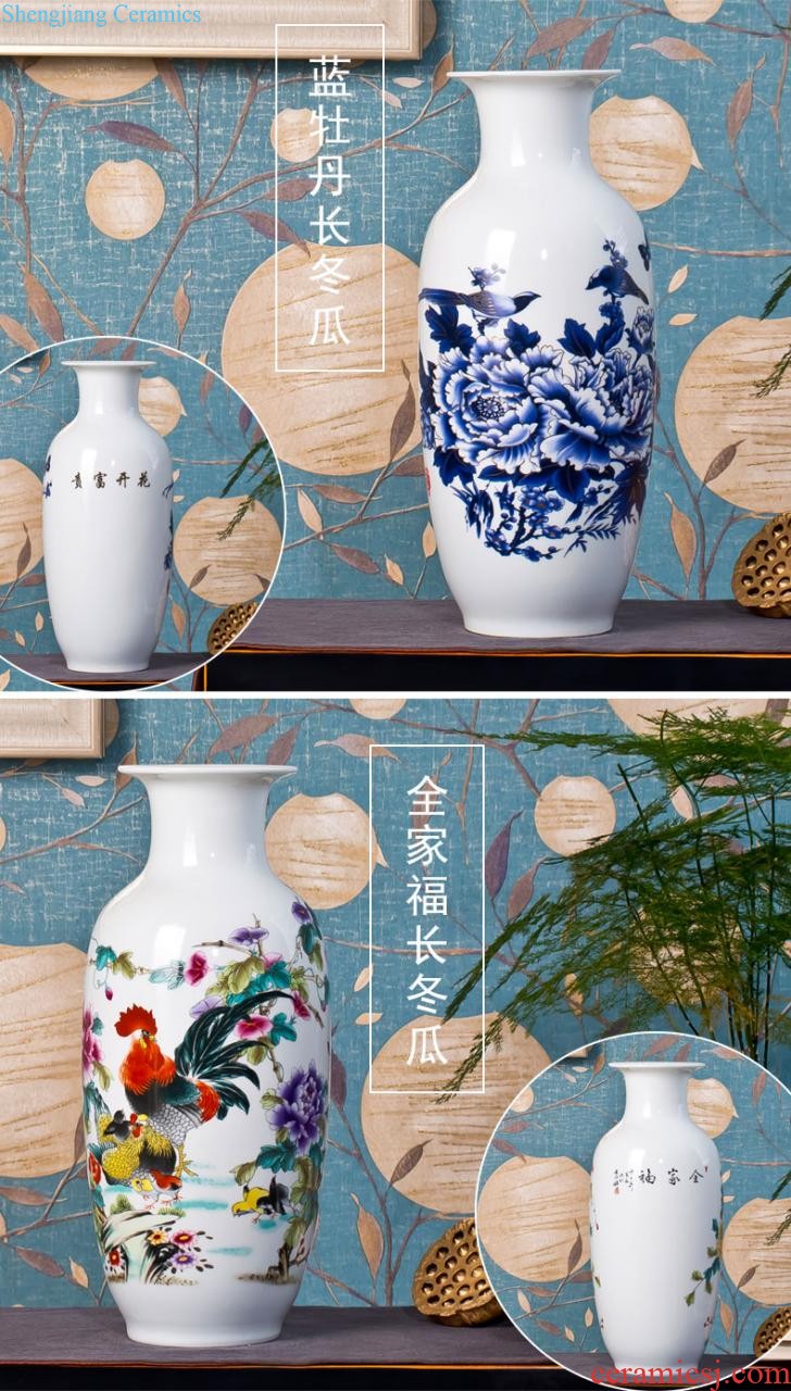 Jingdezhen ceramics glaze knife clay color hand-painted vases, flower arrangement sitting room place under contemporary and contracted household adornment