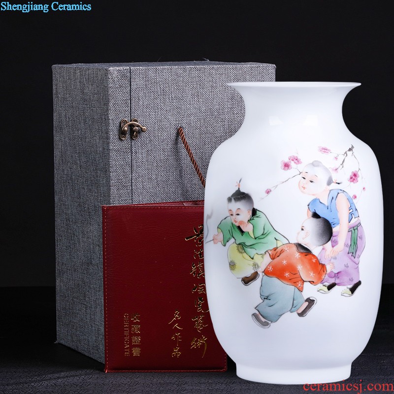 Jingdezhen ceramic Lrene hand-painted a heron of blue and white porcelain lotus vase flowers Vogue to live in the sitting room furnishing articles