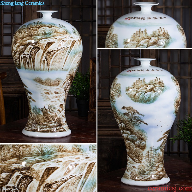 Jingdezhen ceramics by hand carved poems of large vases, decorative household items furnishing articles opening gifts yz1