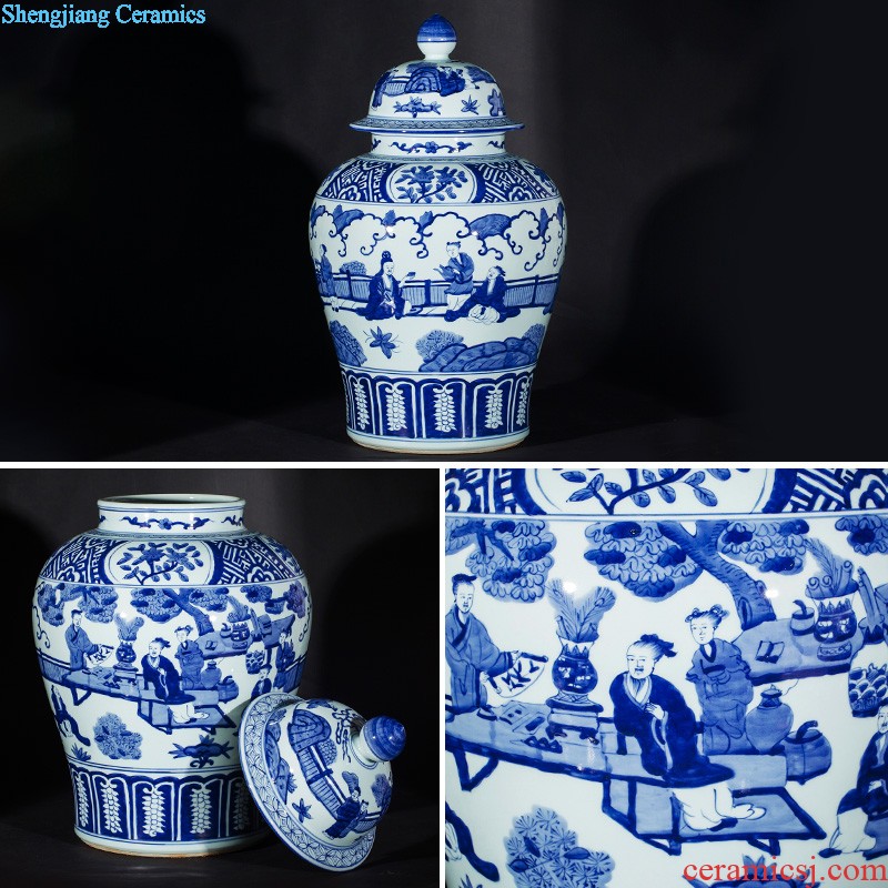 Sf48 jingdezhen ceramics color ink landscape high white clay ground big vase sitting room adornment rural furnishings