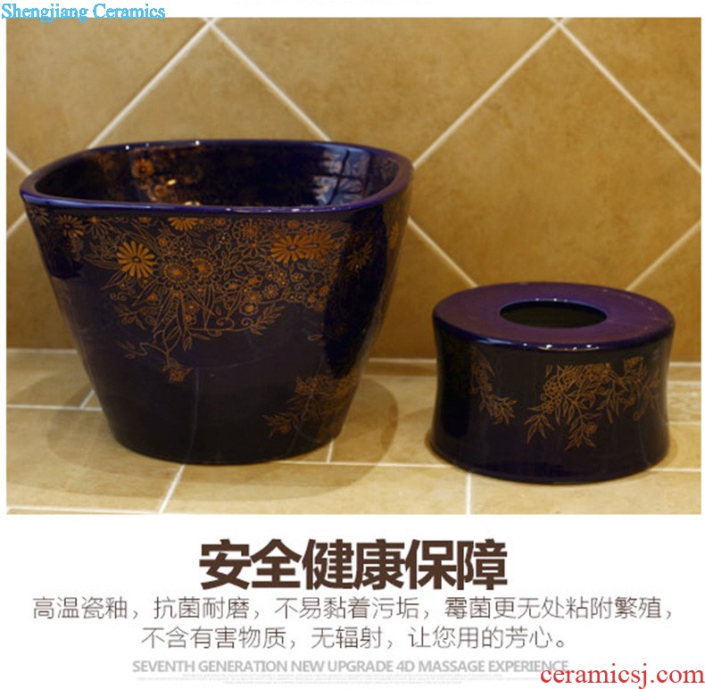 Koh larn, qi ceramic sanitary ware of toilet stage basin sink toilet lavatory basin hand-painted plum blossom