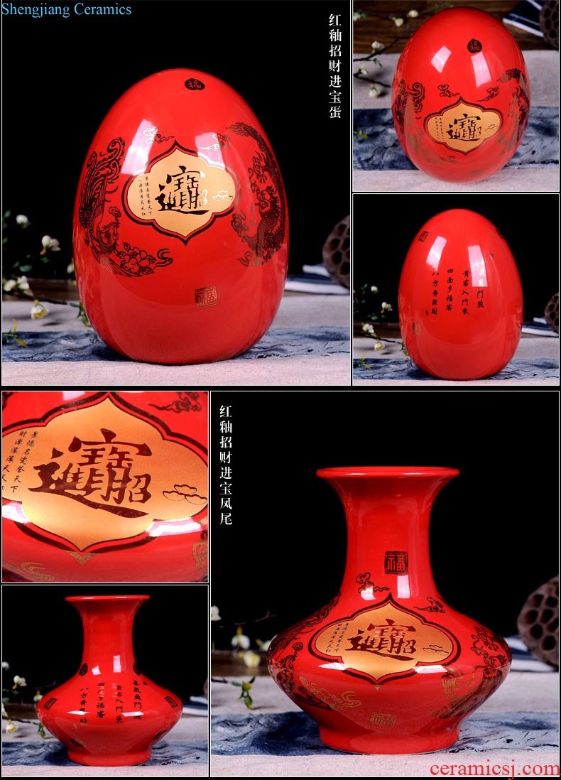 Jingdezhen ceramic vase furnishing articles by hand-painted sabingga sukdun dergici jimbi vases, flower arranging the modern Chinese style living room decorations