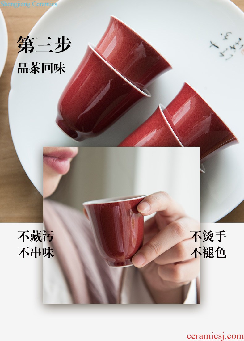 Them only three tureen suit jingdezhen ceramic cups thin body sample tea cup tea bowl glass cup gift box