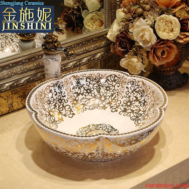 Petals stage basin sink toilet lavatory ceramic face basin big size art basin of wash one household