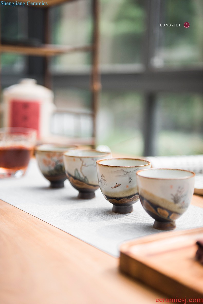 Household ceramic cups jingdezhen kung fu tea set manual white porcelain bowl tea sample tea cup, master cup small single cup