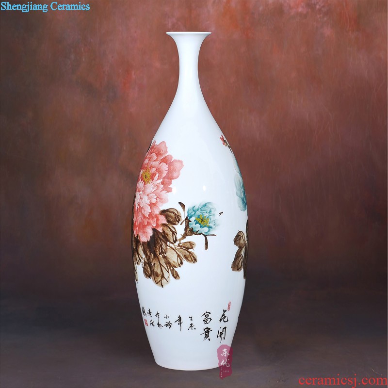 Jingdezhen ceramics furnishing articles Antique blue and white porcelain vases, flower arranging is the barrel of the sitting room of Chinese style household crafts