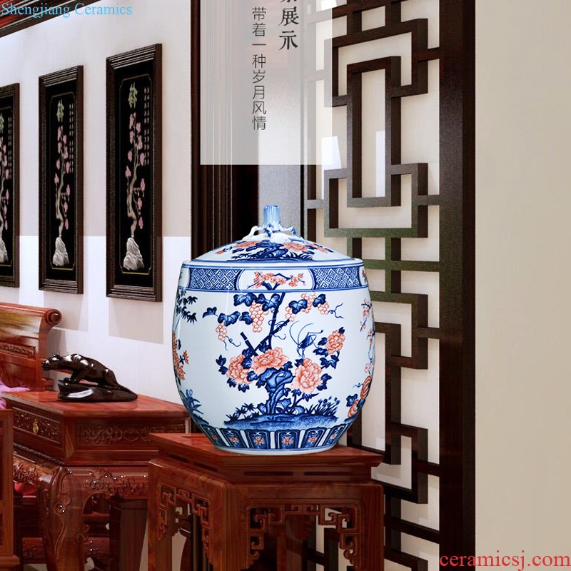 Jingdezhen porcelain vases, pottery and porcelain furnishing articles hand-painted arranging flowers blooming flowers sitting room of Chinese style household adornment ornament