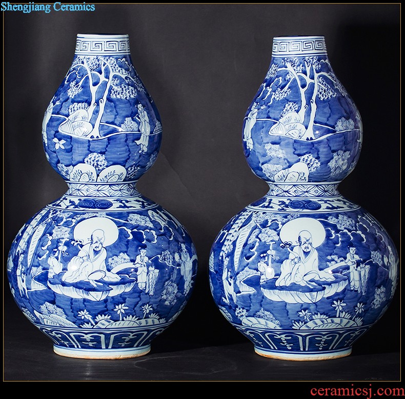 Hand of large blue and white vase sf50 jingdezhen ceramics riches restaurant decoration large living room