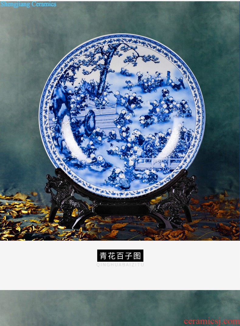 Jingdezhen ceramic powder enamel hand-painted landing big vase full sitting room adornment is placed and calligraphy calligraphy and painting cylinder cylinder