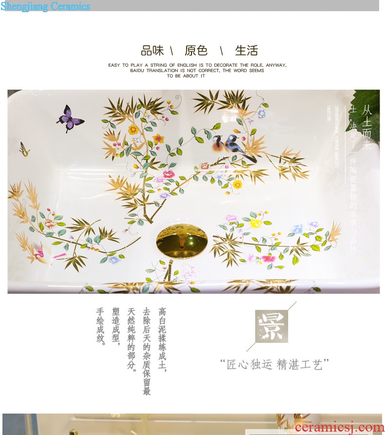 Koh larn, qi stage basin sink ceramic sanitary ware art basin bathroom sinks of the basin that wash a face Circular flower