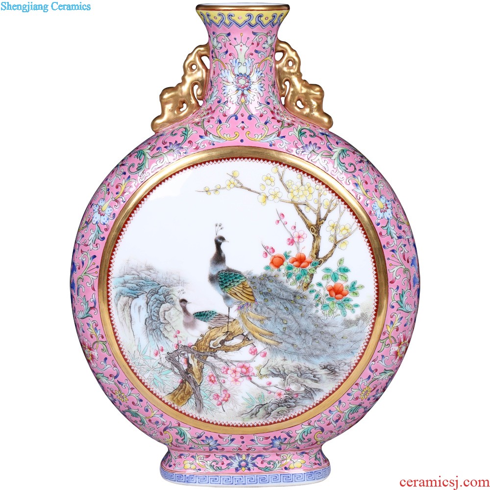 Jingdezhen ceramics vase furnishing articles imitation qing yongzheng maintain blue and white flowers and birds on bottles of Chinese style household ornaments