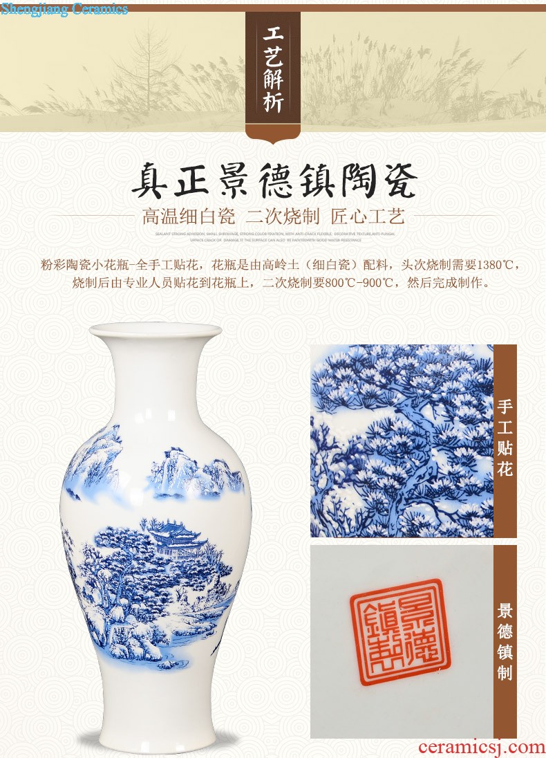 Jingdezhen ceramics hand-painted scenery of blue and white porcelain vase archaize sitting room ark adornment of Chinese style household furnishing articles