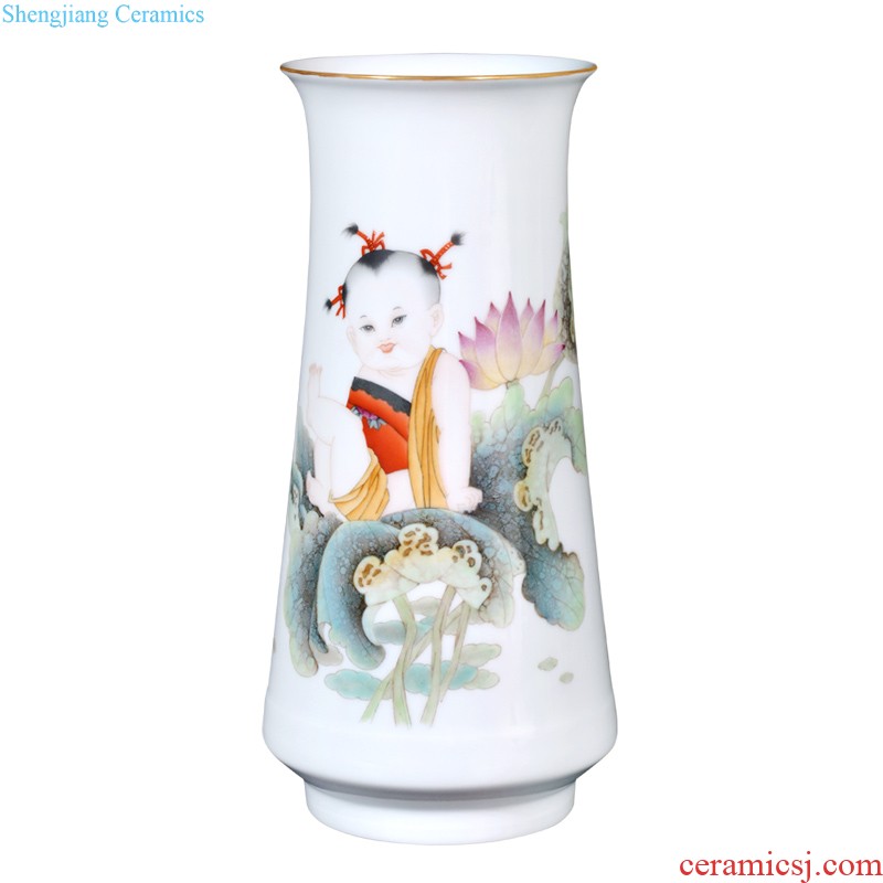 Jingdezhen ceramics archaize color bucket shou wen Chinese style furnishing articles of porcelain household hang dish hanging decorations of marriage