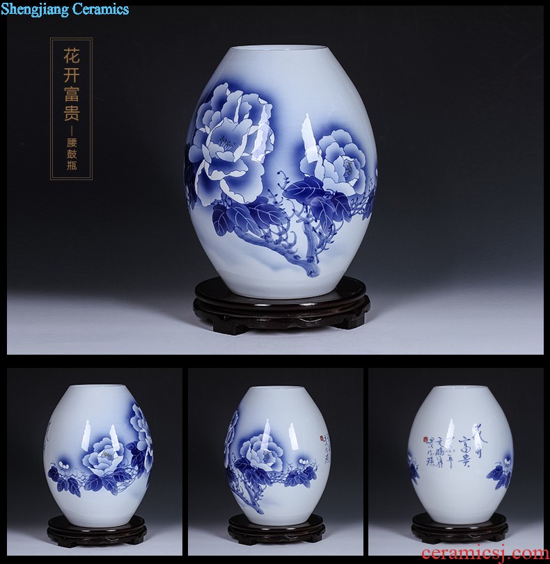 Jingdezhen ceramics Shadow blue variable color glaze vase flowers Fashion contracted home sitting room adornment is placed