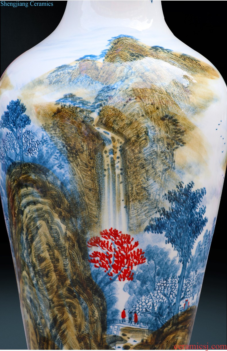 Jingdezhen ceramics hand-painted porcelain gift porcelain vase furnishing articles rich ancient frame the sitting room of Chinese style household decorations