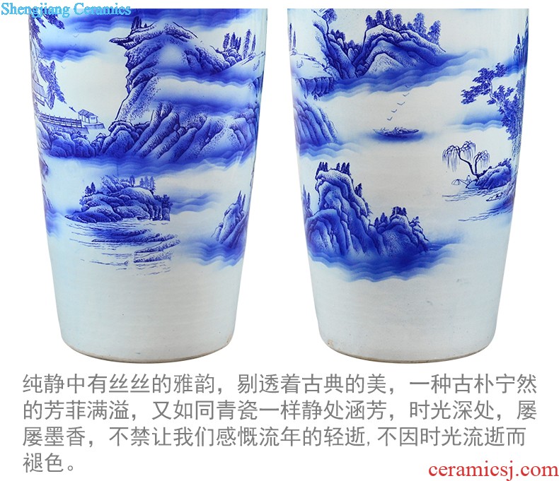 Jingdezhen ceramic hand-painted hand-carved peony vases of dry flower arranging home sitting room porch decoration furnishing articles