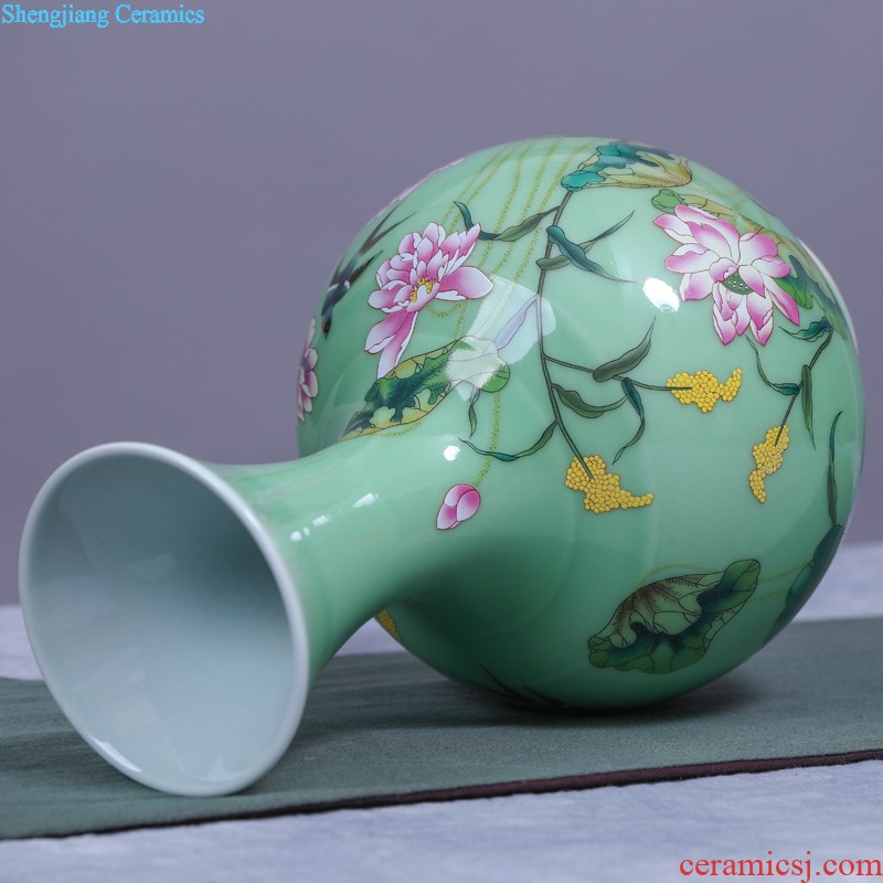 Jingdezhen ceramics antique hand-painted lad f barrels of blue and white porcelain vase flower arranging the sitting room of Chinese style household furnishing articles