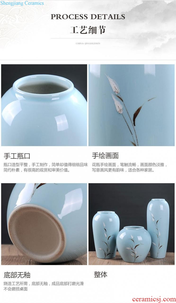 Jingdezhen ceramics vase furnishing articles flower arranging new Chinese style household sitting room ark hand-painted porcelain decoration process