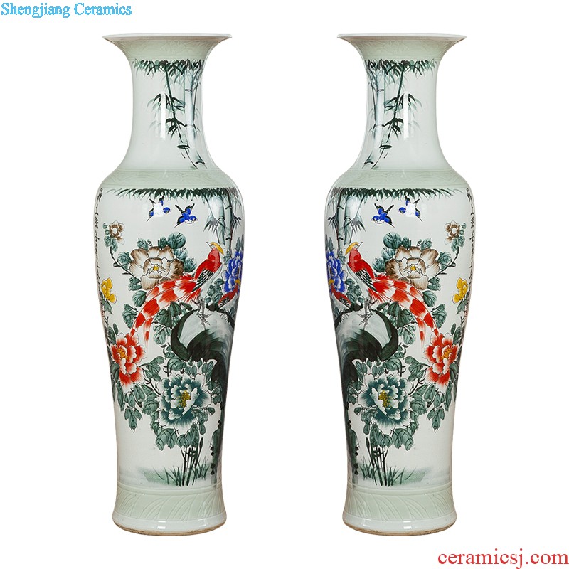 Jingdezhen ceramics ears vases, flower arranging archaize sitting room porch decoration of Chinese style household furnishing articles of blue and white porcelain