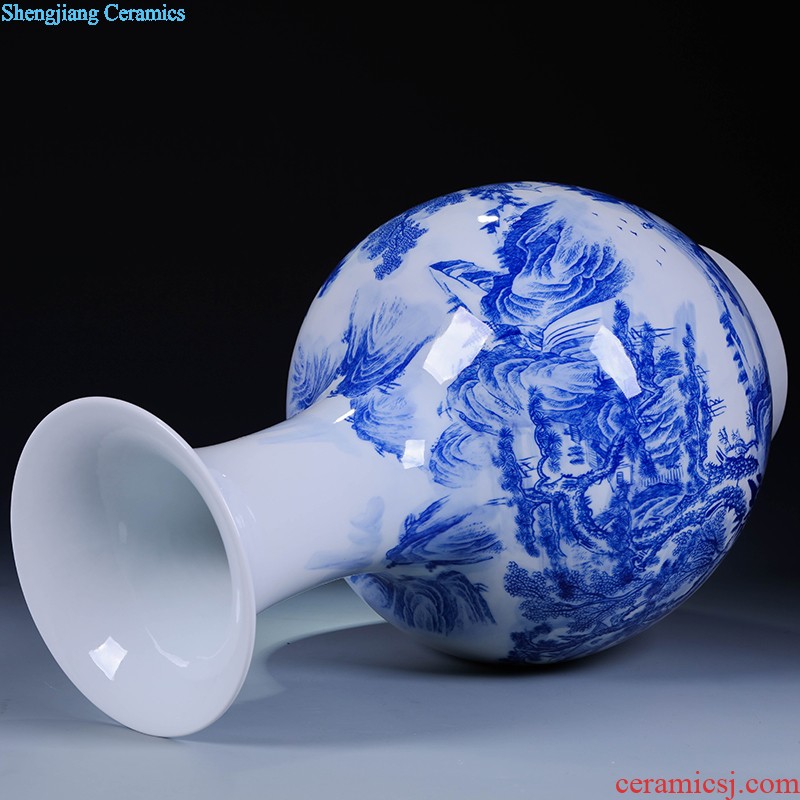 Jingdezhen ceramics flower arranging furnishing articles hand-painted blooming flowers vases, Chinese style household decorations TV ark furnishing articles