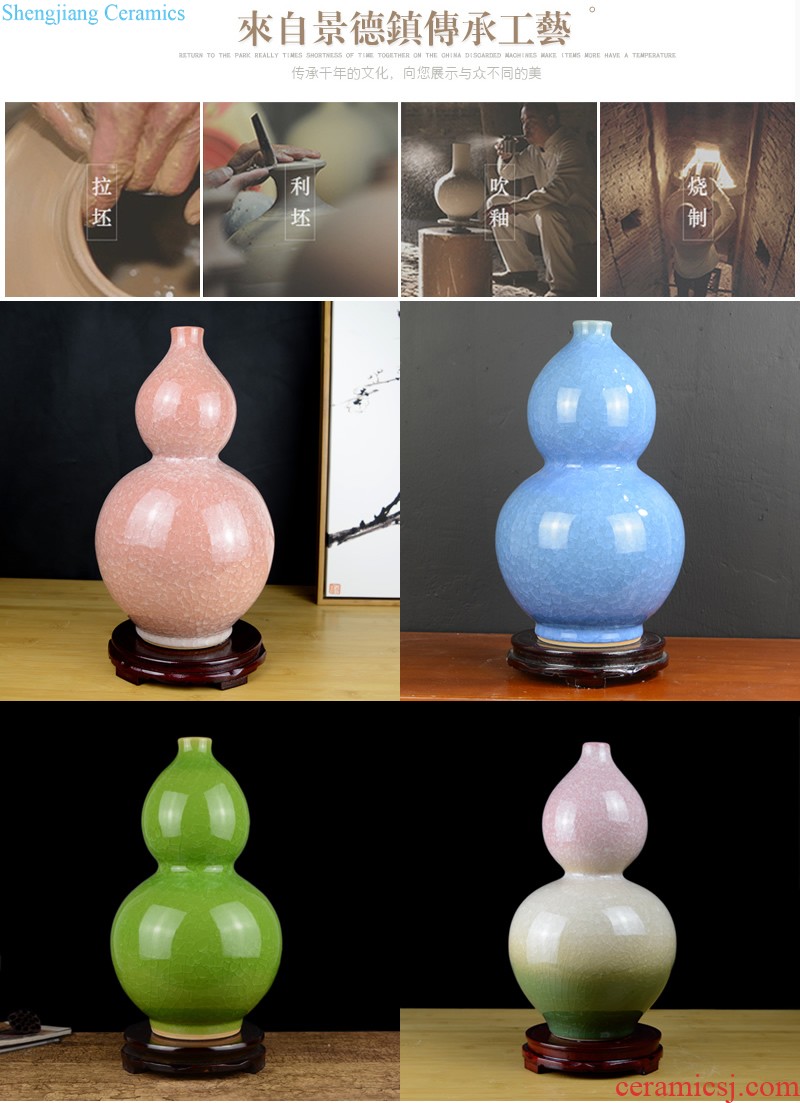 Jingdezhen ceramics longquan celadon vase furnishing articles home creative fashion handicrafts gourd sitting room adornment