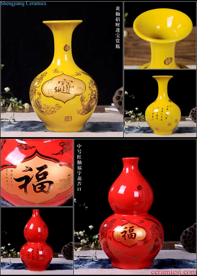 Jingdezhen ceramic vase furnishing articles by hand-painted sabingga sukdun dergici jimbi vases, flower arranging the modern Chinese style living room decorations