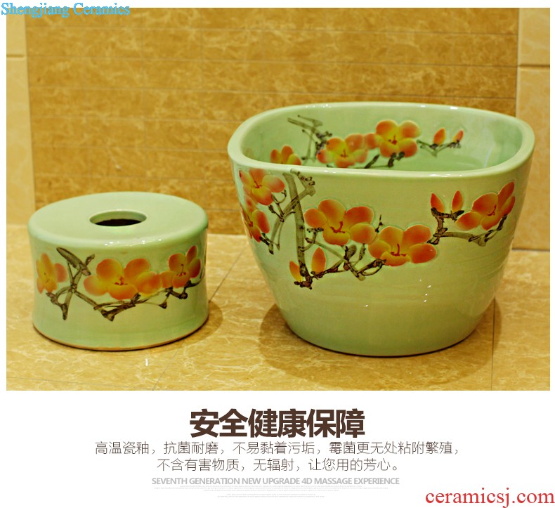 Koh larn, qi Increase the square on the art of jingdezhen ceramic bowl lavatory sink basin Platinum peony