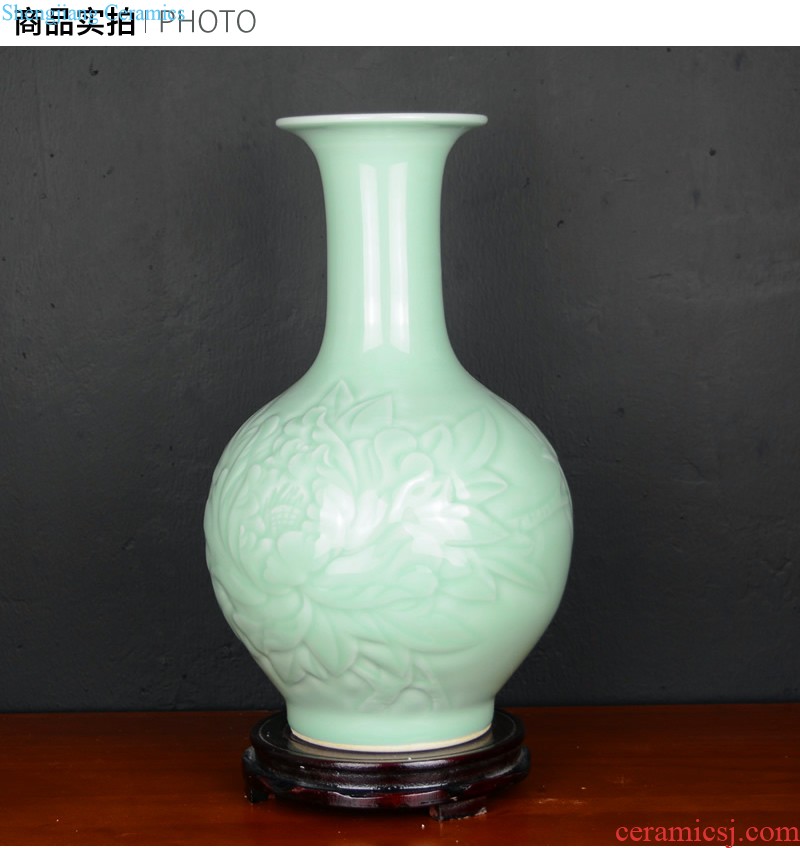 Jingdezhen european-style light piggy bank vase furnishing articles of luxury living room simulation flower flower arranging dried flowers ceramic home decorations