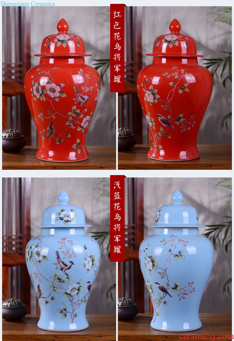 Jingdezhen ceramics new Chinese style household furnishing articles blue and white porcelain vase hand-painted landscape flower arrangement sitting room adornment