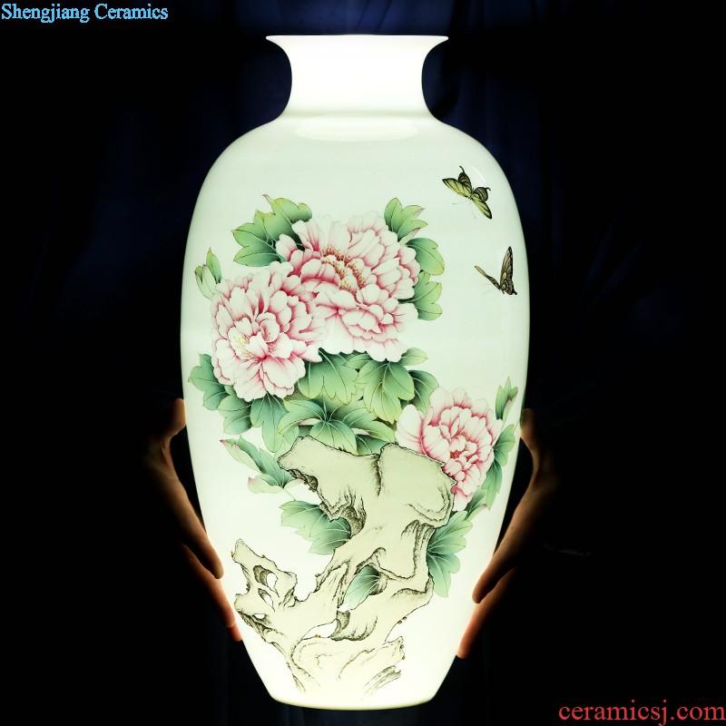 Jingdezhen ceramics The masters hand shan chunxiao vase furnishing articles Home sitting room flower arranging decorative arts and crafts