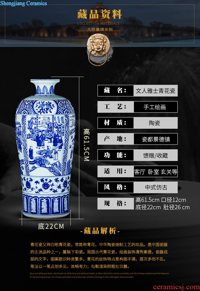 Jingdezhen ceramics famous hand-painted vases, flower arranging furnishing articles success archaize rich ancient frame sitting room adornment